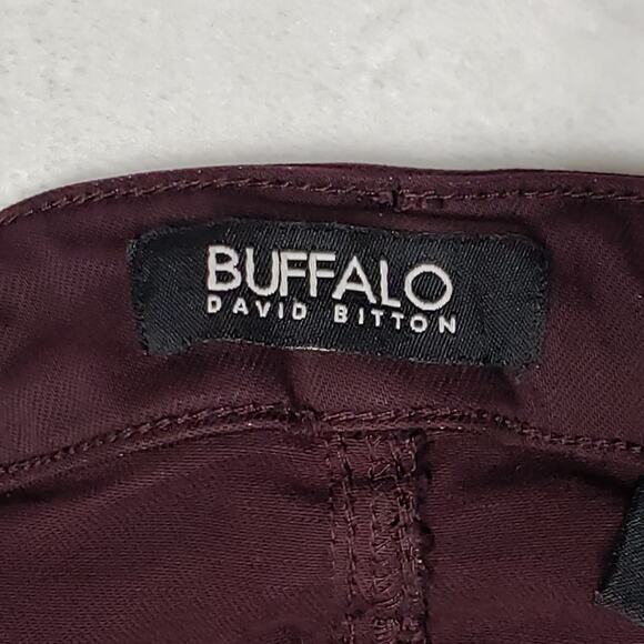 Buffalo David Bitton Burgundy Skinny Jeans Womens 16 Stretch Denim Casual - Picture 3 of 10